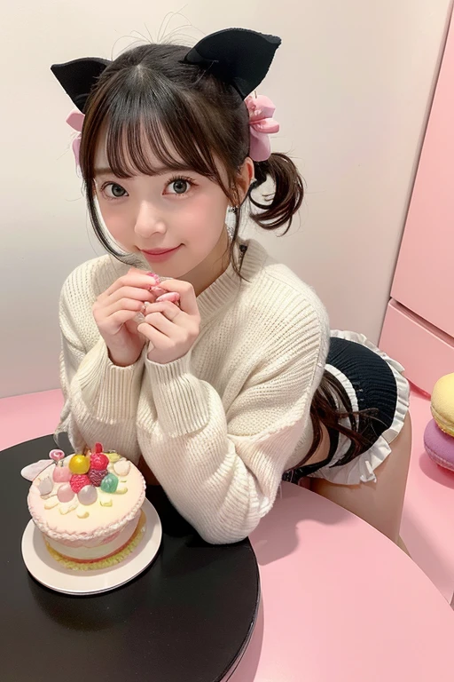 さまざまなトッピングが施されたcakeの山の接写, cuteカラフルで愛らしい, cakeを食べる, おconfections系, macaroons, Cute colors, カップcake, cuteアートワーク, cute, パステルカラーのcuteスライム, Japanese cute style, Decora style illustration, cute顔, confections, cute aesthetic, cute core, cuteキャラクター, nice art style, cake」, confections, cuteイラスト