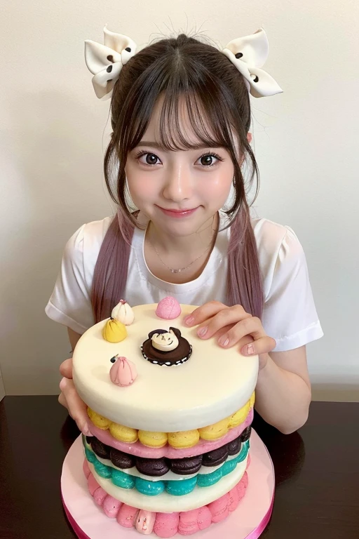さまざまなトッピングが施されたcakeの山の接写, cuteカラフルで愛らしい, cakeを食べる, おconfections系, macaroons, Cute colors, カップcake, cuteアートワーク, cute, パステルカラーのcuteスライム, Japanese cute style, Decora style illustration, cute顔, confections, cute aesthetic, cute core, cuteキャラクター, nice art style, cake」, confections, cuteイラスト