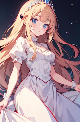 Alice (In Wonderland), beautiful young adult (feminine), elegant, funny body, thin, medium breasts, soft and charming look, roupas feminines (white may) bunny outfit, white tights, Bunny ears, high jump, in the forest at night, full moon visible in the background, 8k, better quality, realistic anime style, rpg