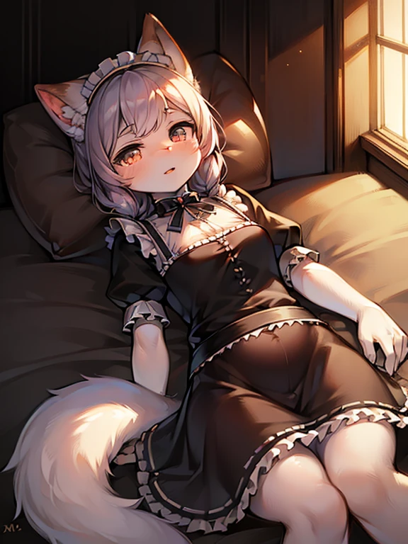 (best quality,4k,highres,masterpiece:1.2),ultra-detailed,(realistic:1.37),anime character,cat-like body and cat-like head,cute unique eyes,cute detailed lips,furry art,popular on pixiv,pixiv's top-rated,white cat girl,in maid outfit,fluffy art by Shitao,pov of fluffy art,soft and smooth curves,zero-chang style,vivid colors,fine details