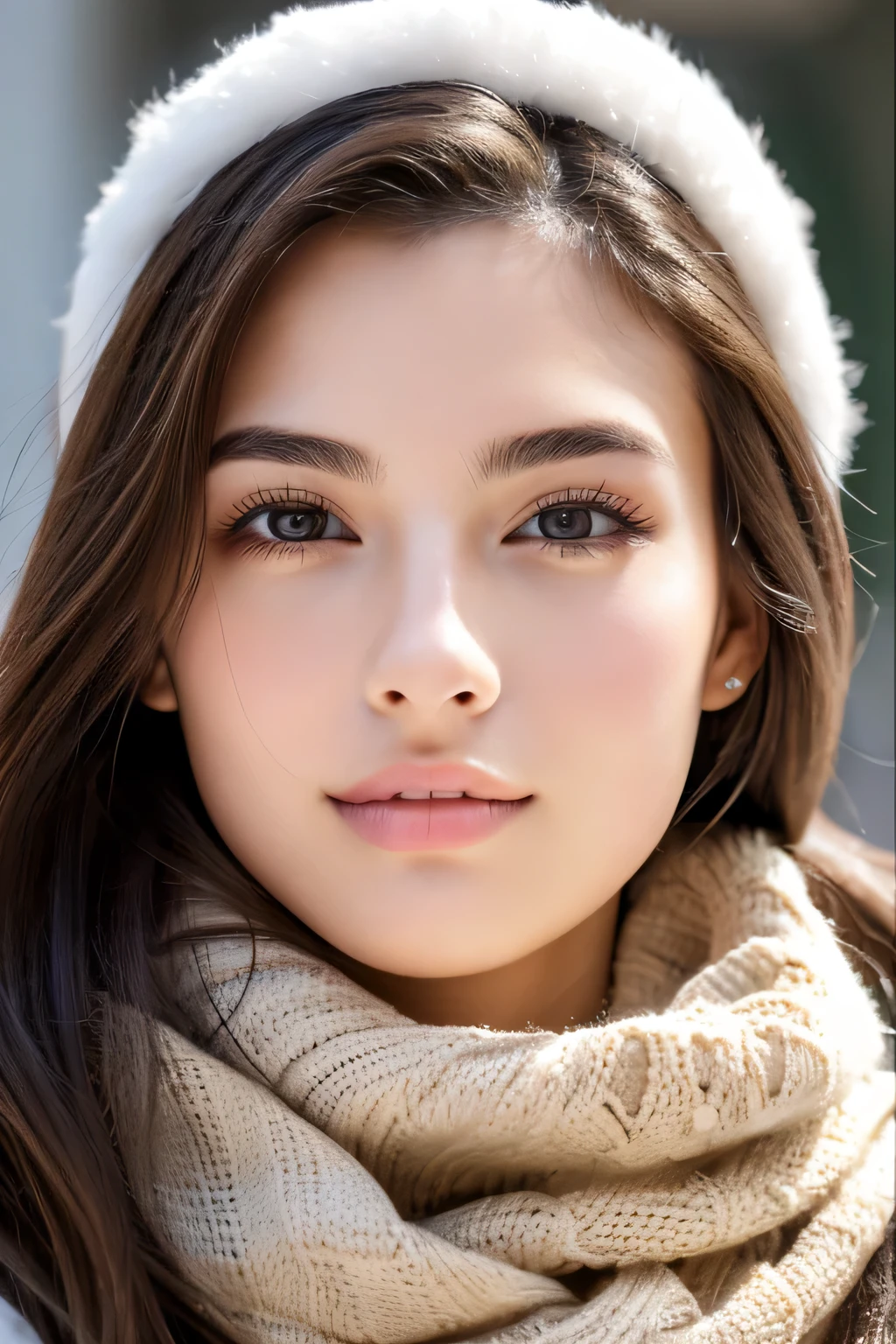 cute italian college student, winter fashion, Photoreal, fine skin, detailed face, detailed lips, thin eyebrows, Eyes sparkle, written boundary depth, Accurate, Super detailed, 最high quality, High resolution, anatomically correct, rough skin, advanced details, high quality