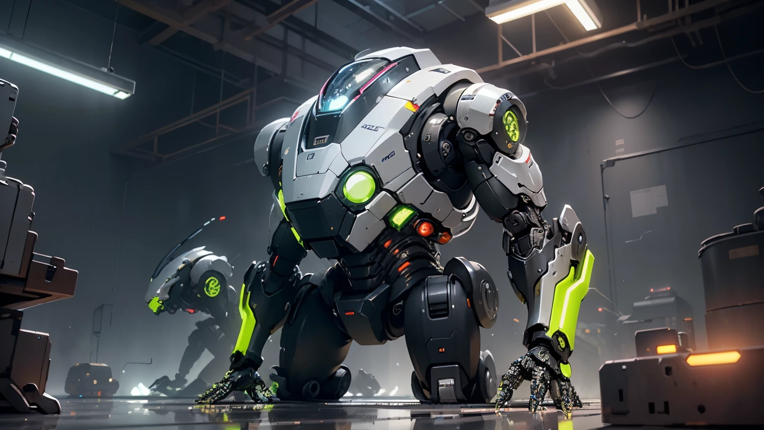 In a factory filled with futuristic robots, there is a group of dr roboman (1) working diligently to assemble robotic parts. The scene is depicted in a medium (2) that resembles highly-detailed illustrations and showcases the mechanical essence of the robots. The robots possess an industrial aesthetic with metallic exteriors and LED lights emitting a soft glow from their core. Their sleek design and precise movements are highlighted by ultra-detailed (best quality, 4k, highres, masterpiece:1.2) renders, capturing every intricate detail of their mechanical components.

The factory is bustling with activity, with various machines and assembly lines in the background, [conveying a sense of productivity and efficiency]. The color palette (vivid colors:1.1) reflects the futuristic theme, with shades of silver, blue, and neon lights providing a technologically advanced ambiance. The lighting setup (studio lighting) creates dramatic highlights and shadows, emphasizing the robots' metallic textures and enhancing the overall atmosphere.

As the robots diligently work, their movements are accompanied by a rhythmic hum, adding an auditory layer to the scene. The entire composition exudes a sense of order and precision, emphasizing the advanced capabilities and advanced technology employed by these dr roboman. The prompt aims to capture the essence of these futuristic robots and their industrial environment, allowing Stable Diffusion to generate a visually stunning image that showcases the intricate details and the technological marvel of these robotic creations in a captivating way.