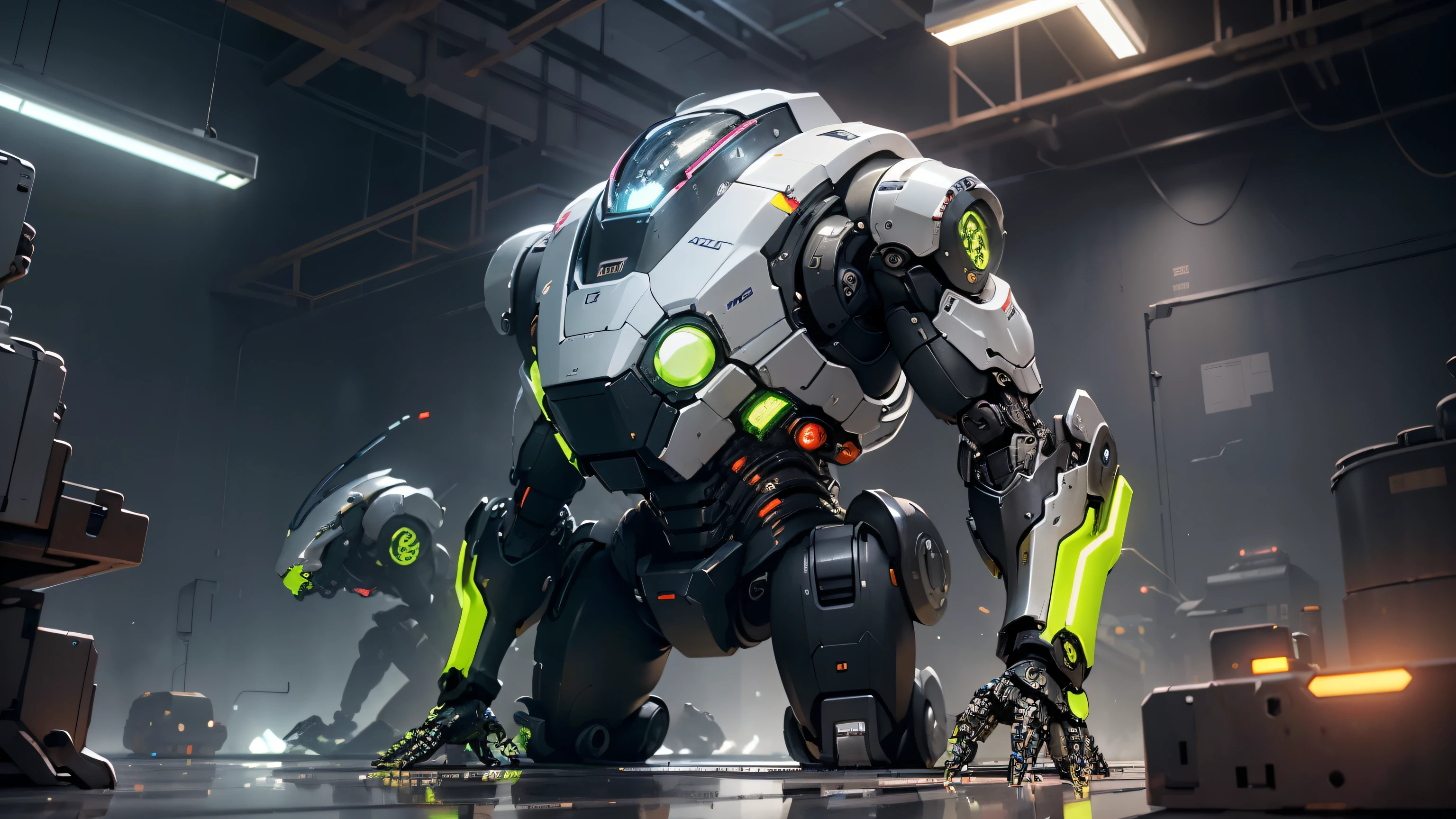 In a factory filled with futuristic robots, there is a group of dr roboman (1) working diligently to assemble robotic parts. The scene is depicted in a medium (2) that resembles highly-detailed illustrations and showcases the mechanical essence of the robots. The robots possess an industrial aesthetic with metallic exteriors and LED lights emitting a soft glow from their core. Their sleek design and precise movements are highlighted by ultra-detailed (best quality, 4k, highres, masterpiece:1.2) renders, capturing every intricate detail of their mechanical components.

The factory is bustling with activity, with various machines and assembly lines in the background, [conveying a sense of productivity and efficiency]. The color palette (vivid colors:1.1) reflects the futuristic theme, with shades of silver, blue, and neon lights providing a technologically advanced ambiance. The lighting setup (studio lighting) creates dramatic highlights and shadows, emphasizing the robots' metallic textures and enhancing the overall atmosphere.

As the robots diligently work, their movements are accompanied by a rhythmic hum, adding an auditory layer to the scene. The entire composition exudes a sense of order and precision, emphasizing the advanced capabilities and advanced technology employed by these dr roboman. The prompt aims to capture the essence of these futuristic robots and their industrial environment, allowing Stable Diffusion to generate a visually stunning image that showcases the intricate details and the technological marvel of these robotic creations in a captivating way.