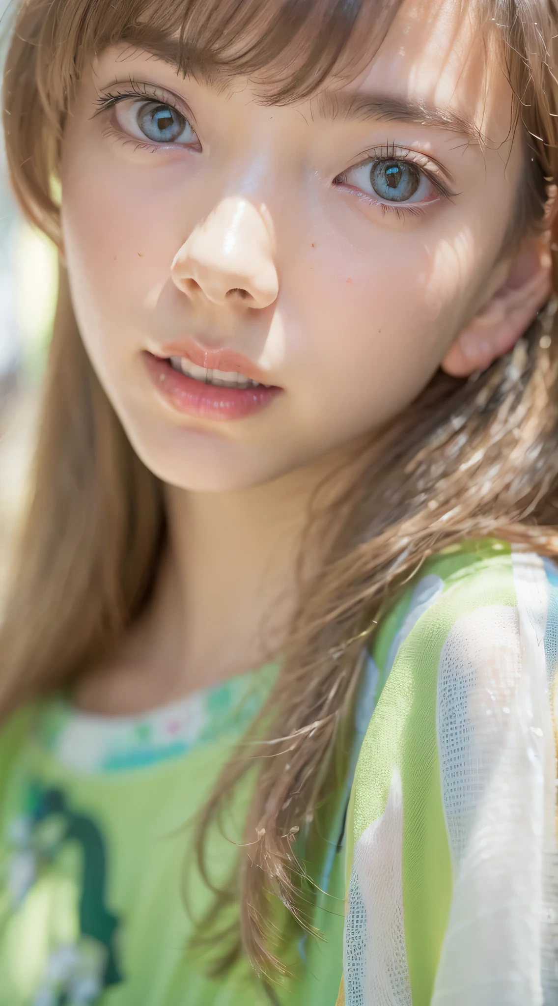 (highest quality,16k,High resolution,masterpiece:1.2),Super detailed,(realistic,photorealistic,photo-realistic:1.37)、Beautiful age girl,(((bikini images))),(((Upper body portrait from the knees up)))、18-year-old,clear white skin、get used to itで美しい顔,get used to it、beauty of movies、,Soft lighting in the studio

