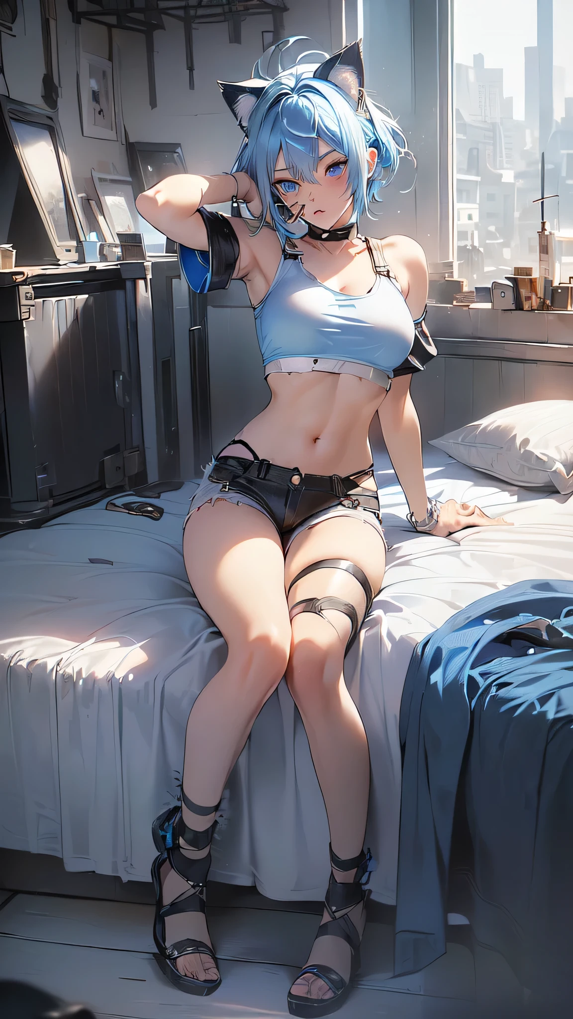 Jill Valentine, miniskirt, stiff, legs spread, panties, showing panties, white panties, upskirt, cameltoe, nsfw