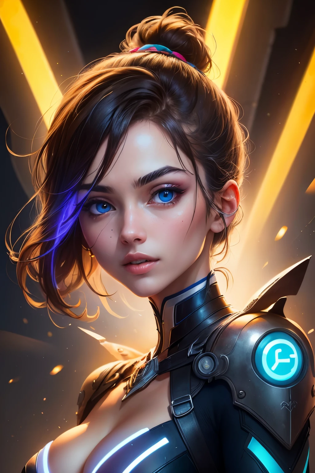 ((best quality)), ((masterpiece)), (detailed), perfect face, Neon mage of light