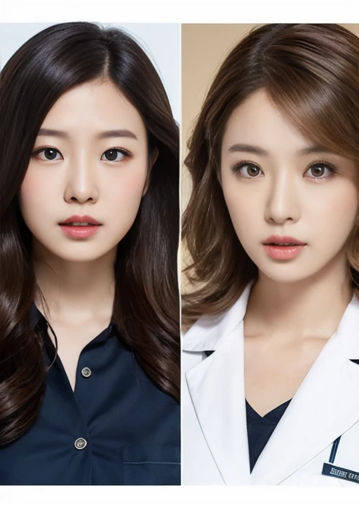 nurse、nurse uniform、full body shot、A woman with the same face as last time(misaki),4K、1people's women、slender、 Loose wavy styling 、seductive and attractive,Including face and skin texture,detailed eyes、a seductive look