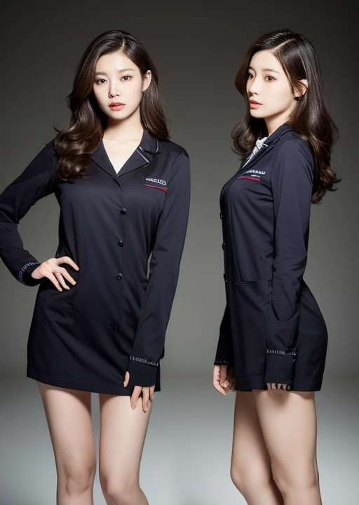 nurse、nurse uniform、full body shot、A woman with the same face as last time(misaki),4K、1people's women、slender、 Loose wavy styling 、seductive and attractive,Including face and skin texture,detailed eyes、a seductive look