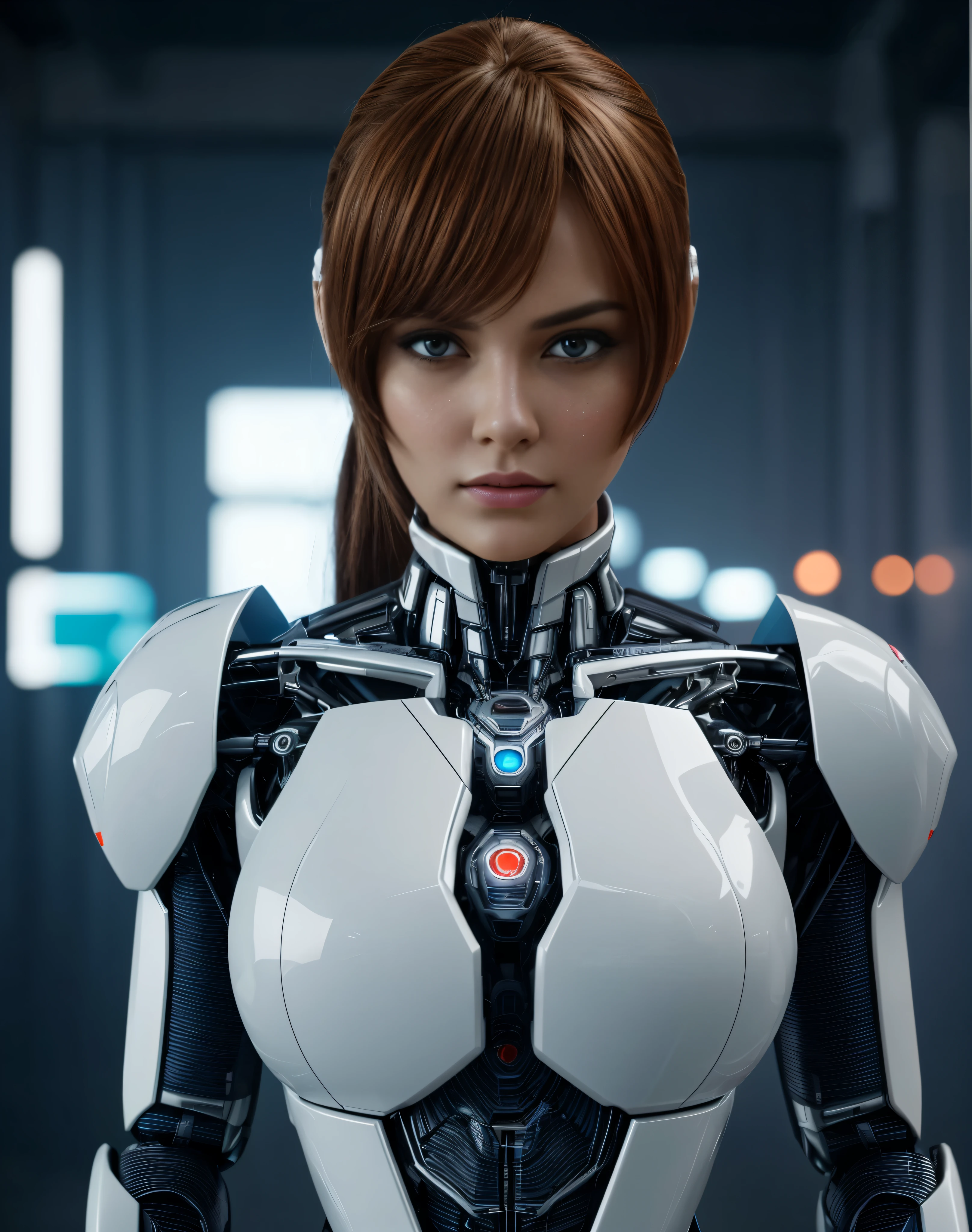 Beautiful female humanoid robot , very high quality and fantastic details with digital background , cinematic colour grading, cinematic view, movie scene stills,
