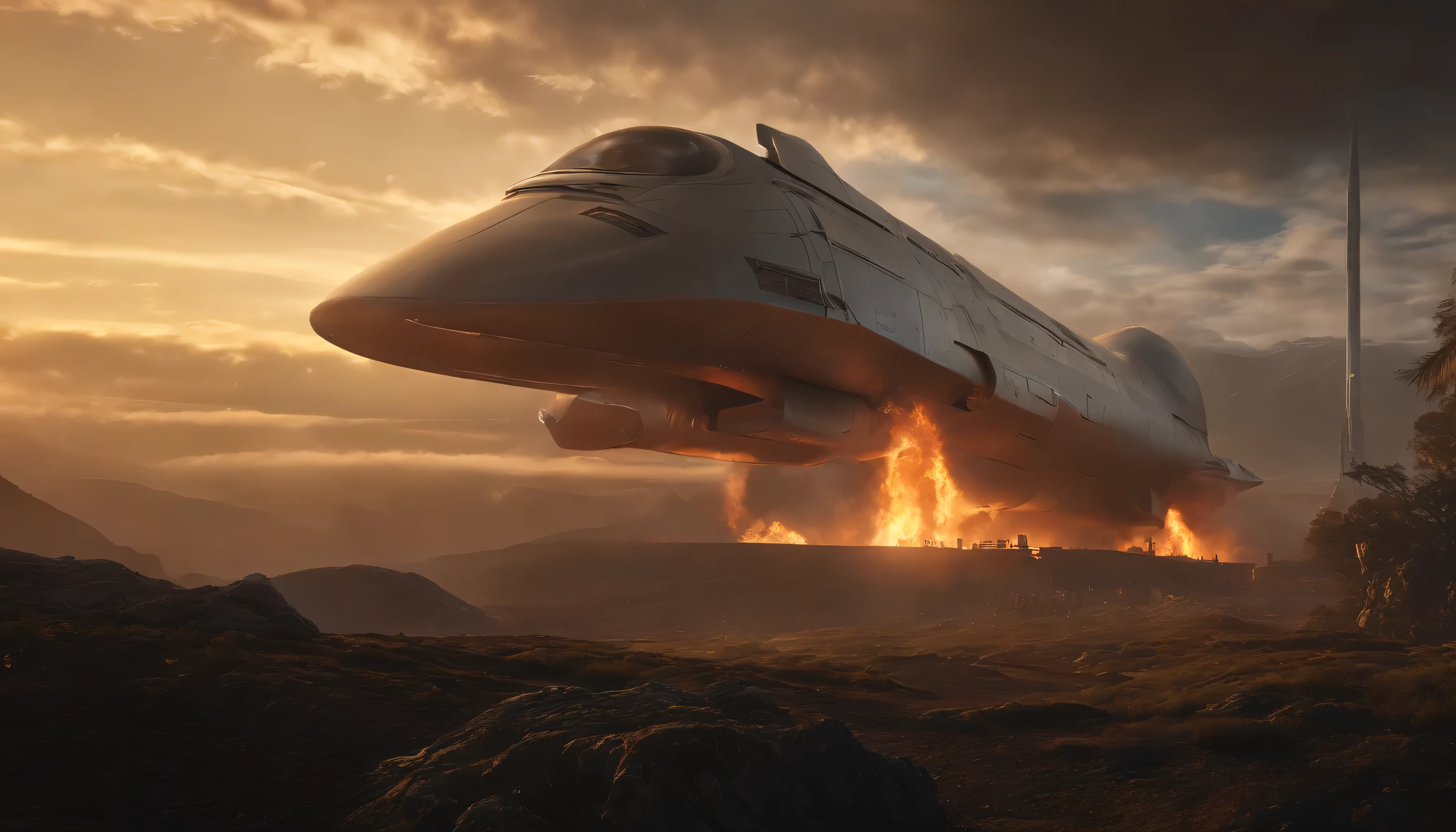 一枚Rocket发射,Rocket正在发射,Sci-fi atmospheric effects,special effects flame,Ultimate special effects,Rocket,fantasy,Amazing sci-fi effects,extreme details,realistic light,epic composition,(intricate details),(Complex design,Ultra-detailed:1.2),art station,(masterpiece,best quality),ultra high definition,Cyberpunk--v 6