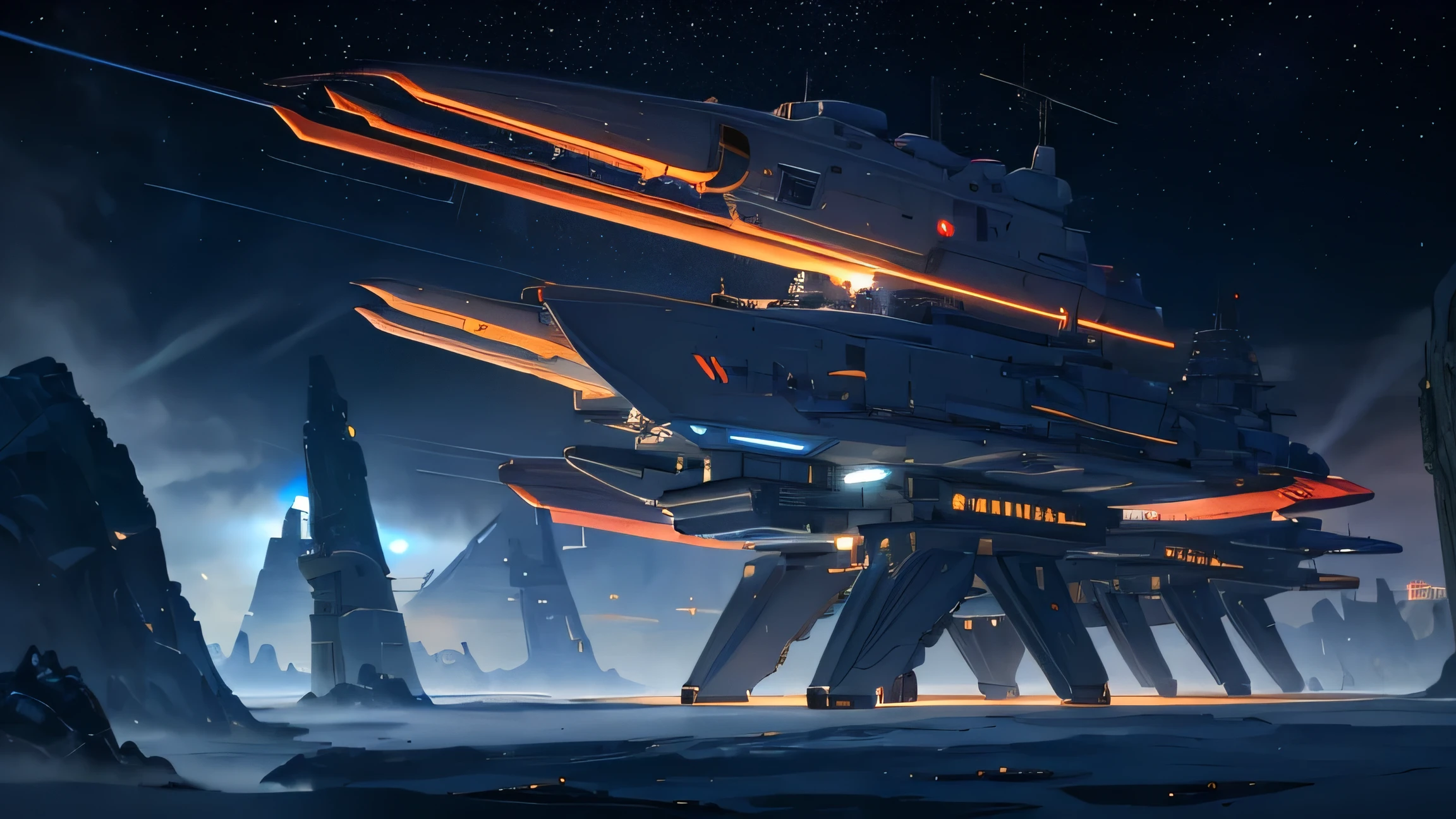 Rocket发射，many spaceships in the sky，Many airships flew around，Rocket，fantasy，Amazing sci-fi effects，extreme details，realistic light，epic composition，（intricate details），（Complex design，Ultra-detailed：1.2），art station，（masterpiece，best quality），ultra high definition，Cyberpunk--v 6