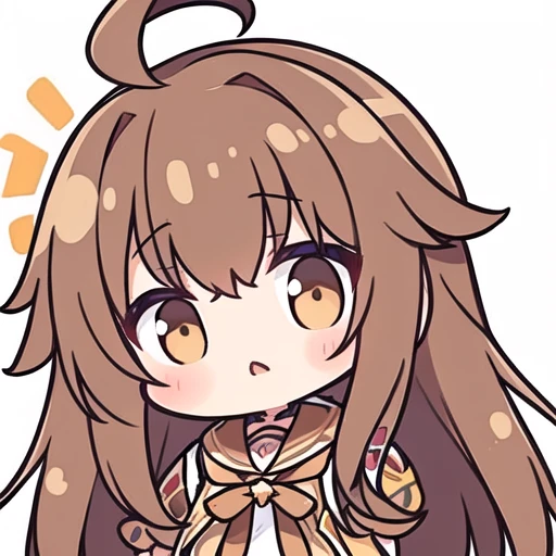 masterpiece,best quality,girl,long hair,ahoge,messy hair,brown hair,简单背景