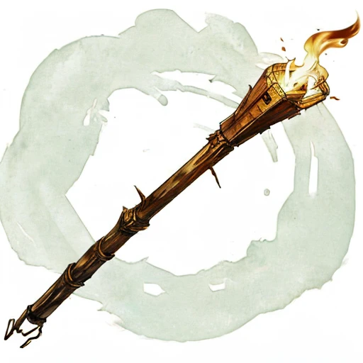 Torch Of Web - When this torch is lit, it casts the spell web. Lasts 1d4 rounds, spider web, webcoat, web shooter, MagicItem_v1, (white background), fullshot