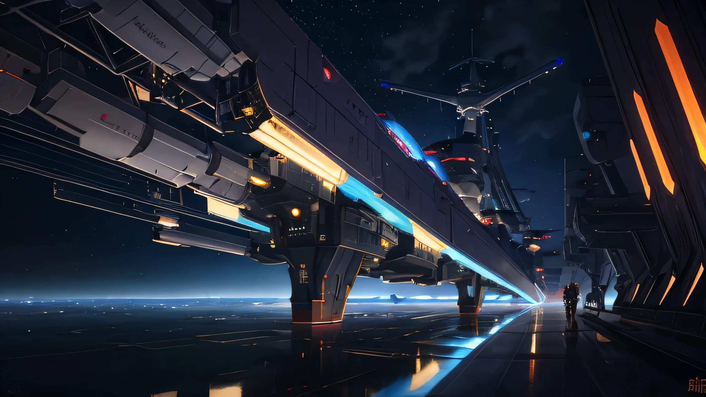 Rocket发射,many spaceships in the sky,Many airships flew around,Rocket,fantasy,Amazing sci-fi effects,extreme details,realistic light,epic composition,(intricate details),(Complex design,Ultra-detailed:1.2),art station,(masterpiece,best quality),ultra high definition,Cyberpunk--v 6