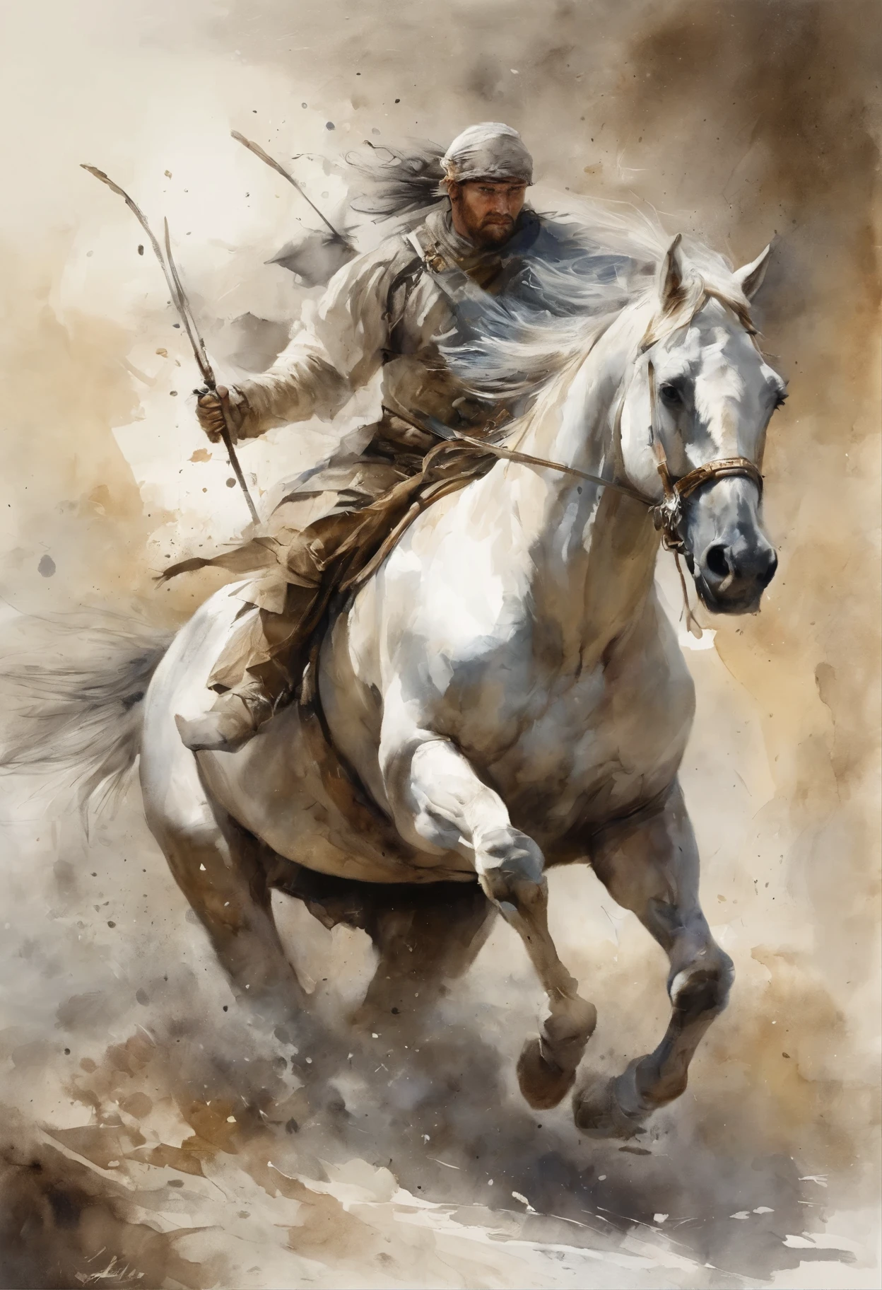 A white steed runing without rider. cinematic, color grading, haihg contrast, Art by Yoji Shinkawa, symmetric circular iris, approaching perfection, pure form, minimalistic, isometric, concept art by Brian Froud, by Carne Griffiths, by Wadim Kashin, by John William Waterhouse, intricate details, 8k post production, high resolution, TanvirTamim, hyperdetailed, trending on artstation, sharp focus, studio photo, intricate details, highly detailed, by greg rutkowski