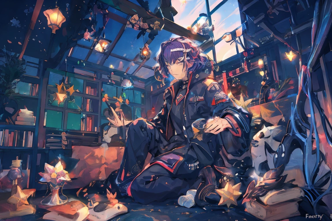 (Masterpiece:1.2, high quality), (pixiv:1.4), 1 man with short black hair, tall handsome man, fansty world
