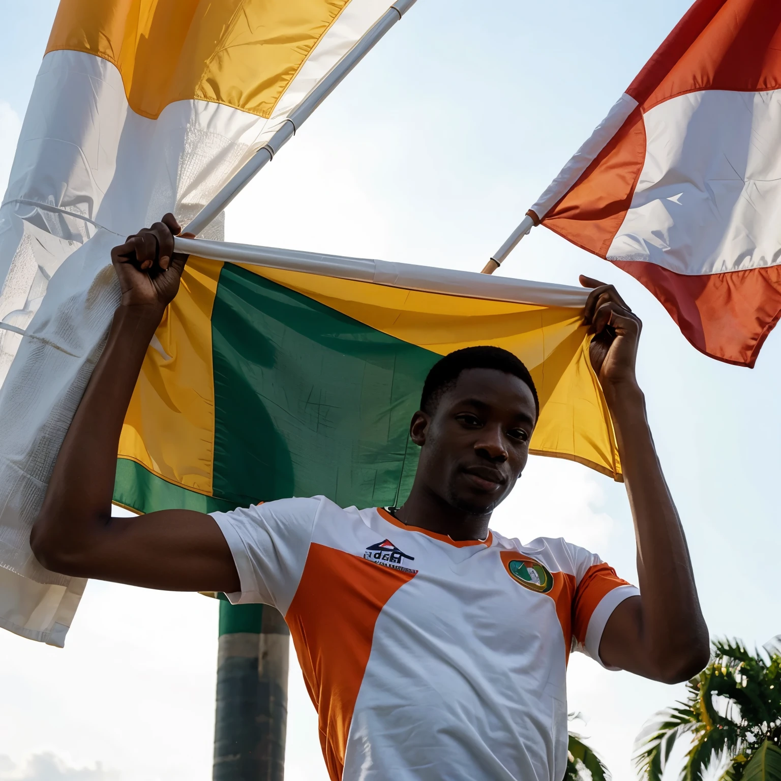 I want a man holding the Ivory Coast flag