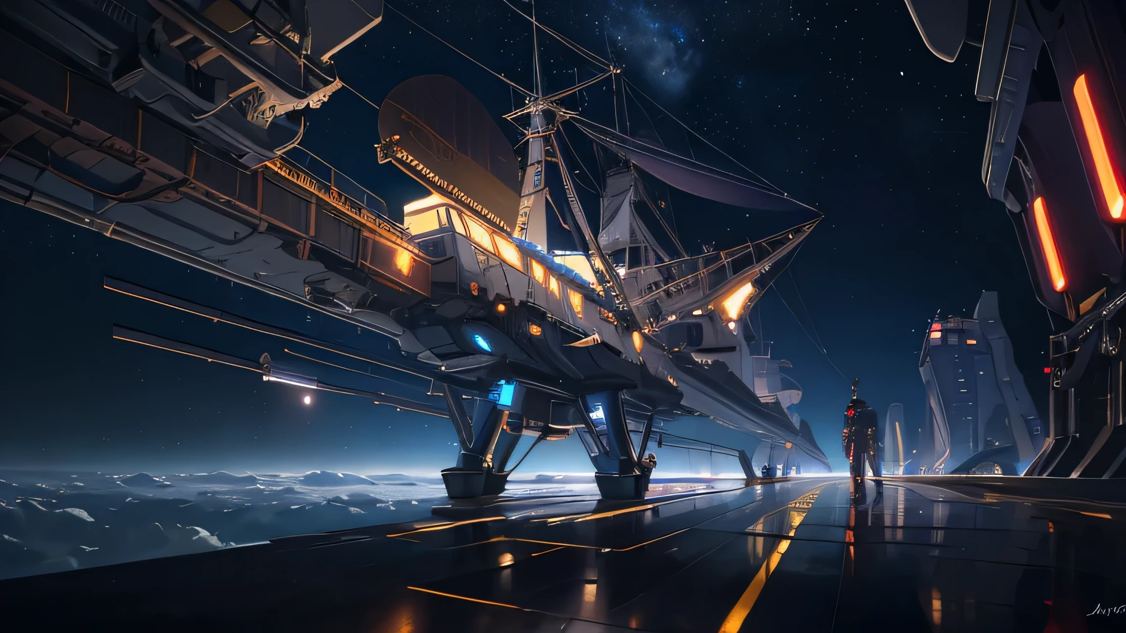 Rocket发射,many spaceships in the sky,Many airships flew around,Rocket,fantasy,Amazing sci-fi effects,extreme details,realistic light,epic composition,(intricate details),(Complex design,Ultra-detailed:1.2),art station,(masterpiece,best quality),ultra high definition,Cyberpunk--v 6