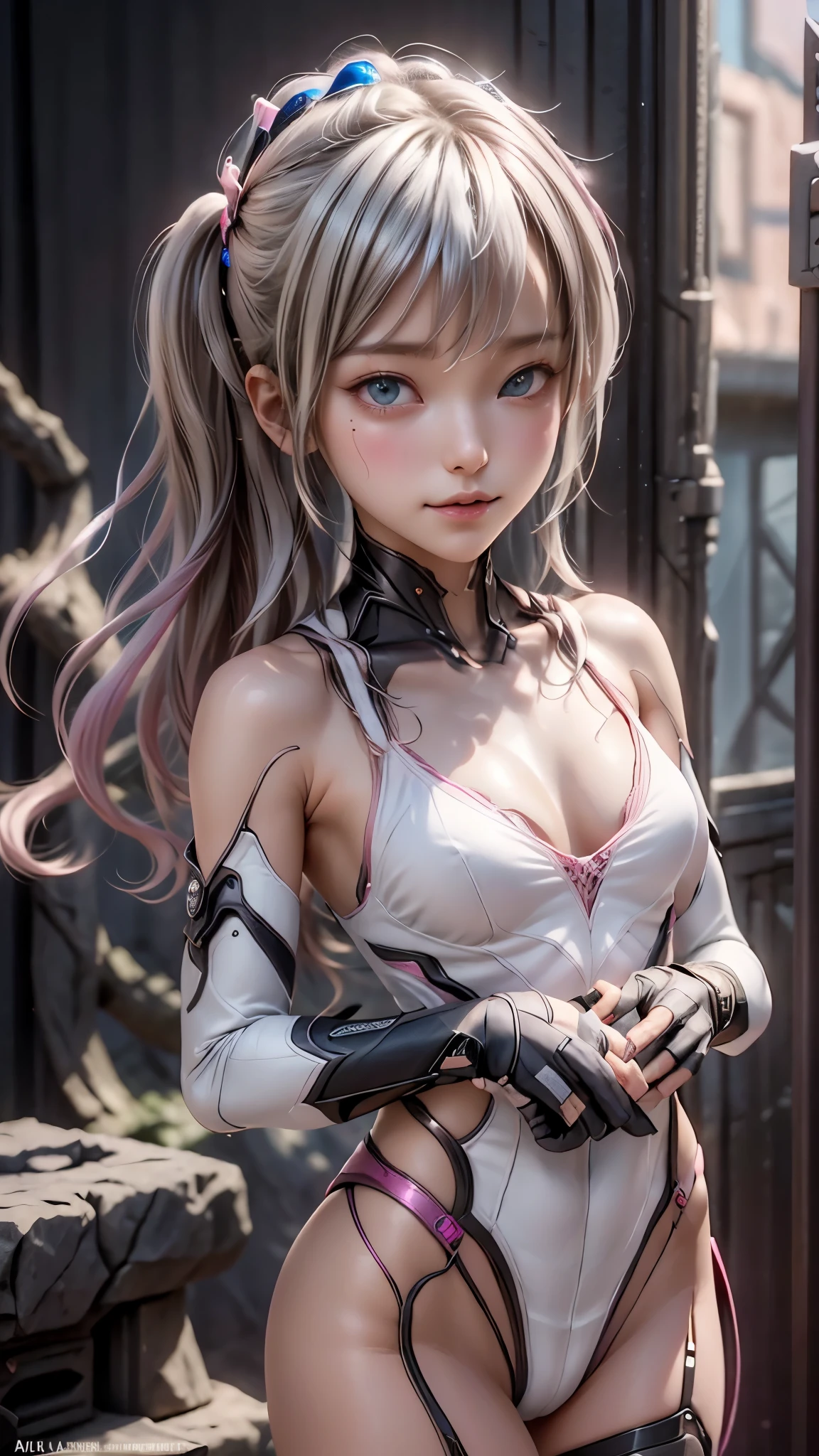 ((highest quality)), ((masterpiece)), (detailed:1.4), 。.。.。.3D, beautiful cyberpunk woman image,nffsw(high dynamic range),ray tracing,NVIDIA RTX,super resolution,unreal 5,Scattered beneath the surface,PBR texturing,post processing,anisotropic filtering,Depth of bounds written,maximum clarity and sharpness,multilayer texture,Albedo and specular maps,surface shading,Accurate simulation of light-matter interactions,perfect proportions,octane rendering,two-tone lighting,wide aperture,Low ISO、White balance、Rule of thirds、8K students、((Straight Long Hair))(((White and pink clothes)))(((blonde)))((12 years old))
