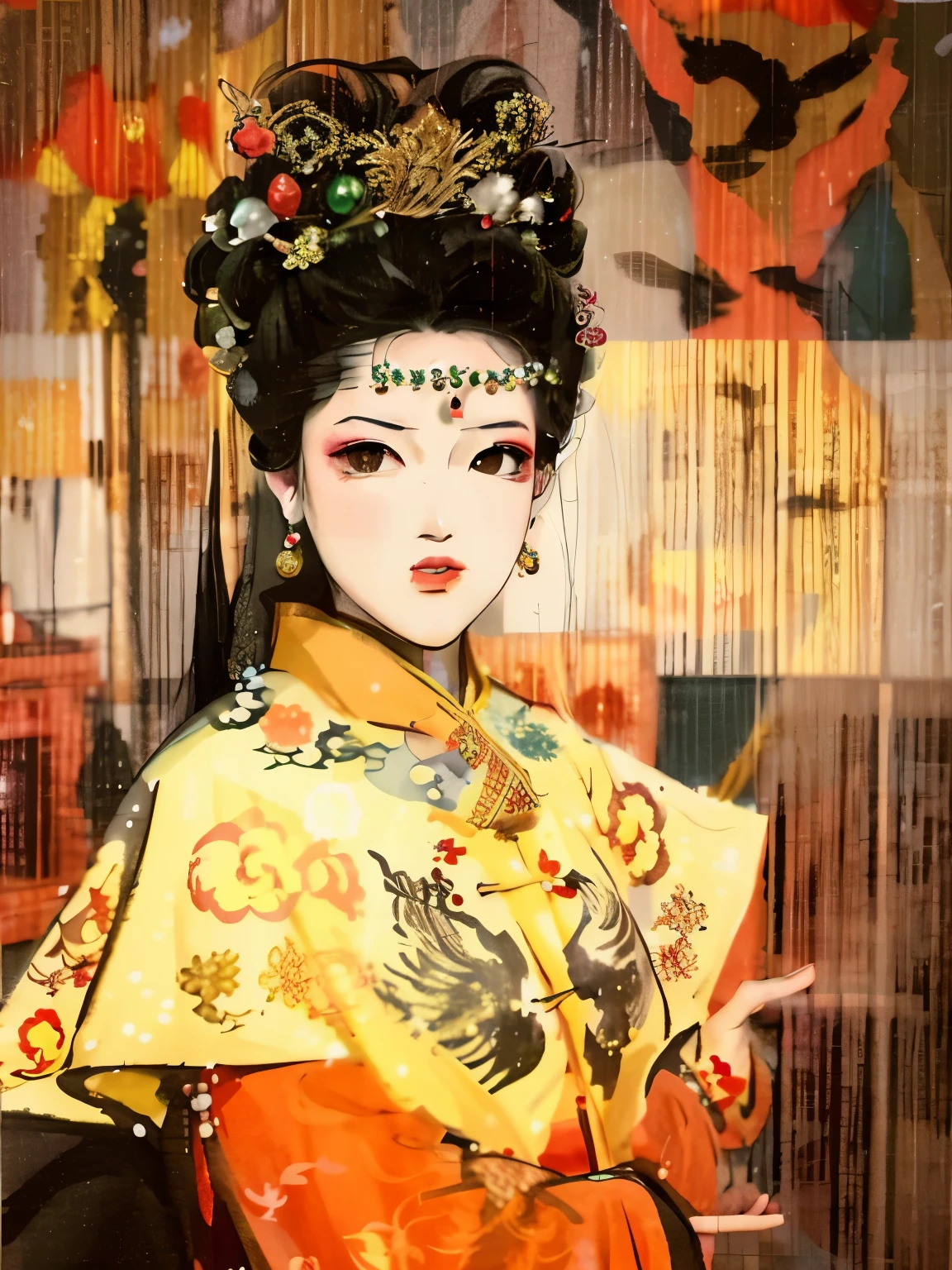 Ms. Alafid, dressed in traditional Chinese clothing, poses for a photo, Queen of China, Queen of the Sea Mu Yanling, chinese princess, Chinese beautiful woman, ancient chinese princess, Chinese traditional clothing, yun ling, chinese woman, Peking Opera, wearing chinese clothes, Wearing gorgeous silk clothes, china goddess, heise-lian yan fang, Inspired by Zhen Min