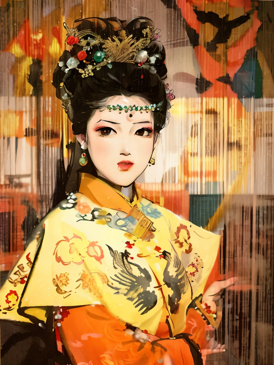 Ms. Alafid, dressed in traditional Chinese clothing, poses for a photo, Queen of China, Queen of the Sea Mu Yanling, chinese princess, Chinese beautiful woman, ancient chinese princess, Chinese traditional clothing, yun ling, chinese woman, Peking Opera, wearing chinese clothes, Wearing gorgeous silk clothes, china goddess, heise-lian yan fang, Inspired by Zhen Min