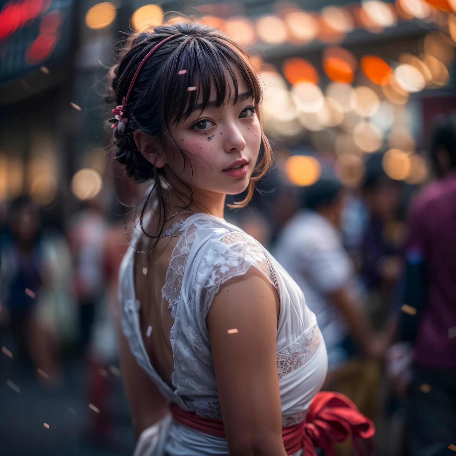 ((NSFW:-1.5)), (((nipple:-0.99))), ((bokeH, Acutance:0.85, ultra-detailed:1.35)), (((from below))) . The background is the downtown area at (Twilight:1.4), (((Red-dyed clouds above hed:1.3))), { The Sky takes up more than third of the composition | (many colorful Lights:1.2) | lens flare | Burning | Haze | (luminous Particles) | Mystic sight | menses | Underystemic } . (Masterpiece:1.2) of professional Analog photo with Hasselblad, (((realistic and photorealistic with touch of rawness:1.37))) . ((( A KAWAII girl in WHITE Fundoshi, at Hakata Gion Ymakasa Festival ))) . Assfocus with looking ahead .