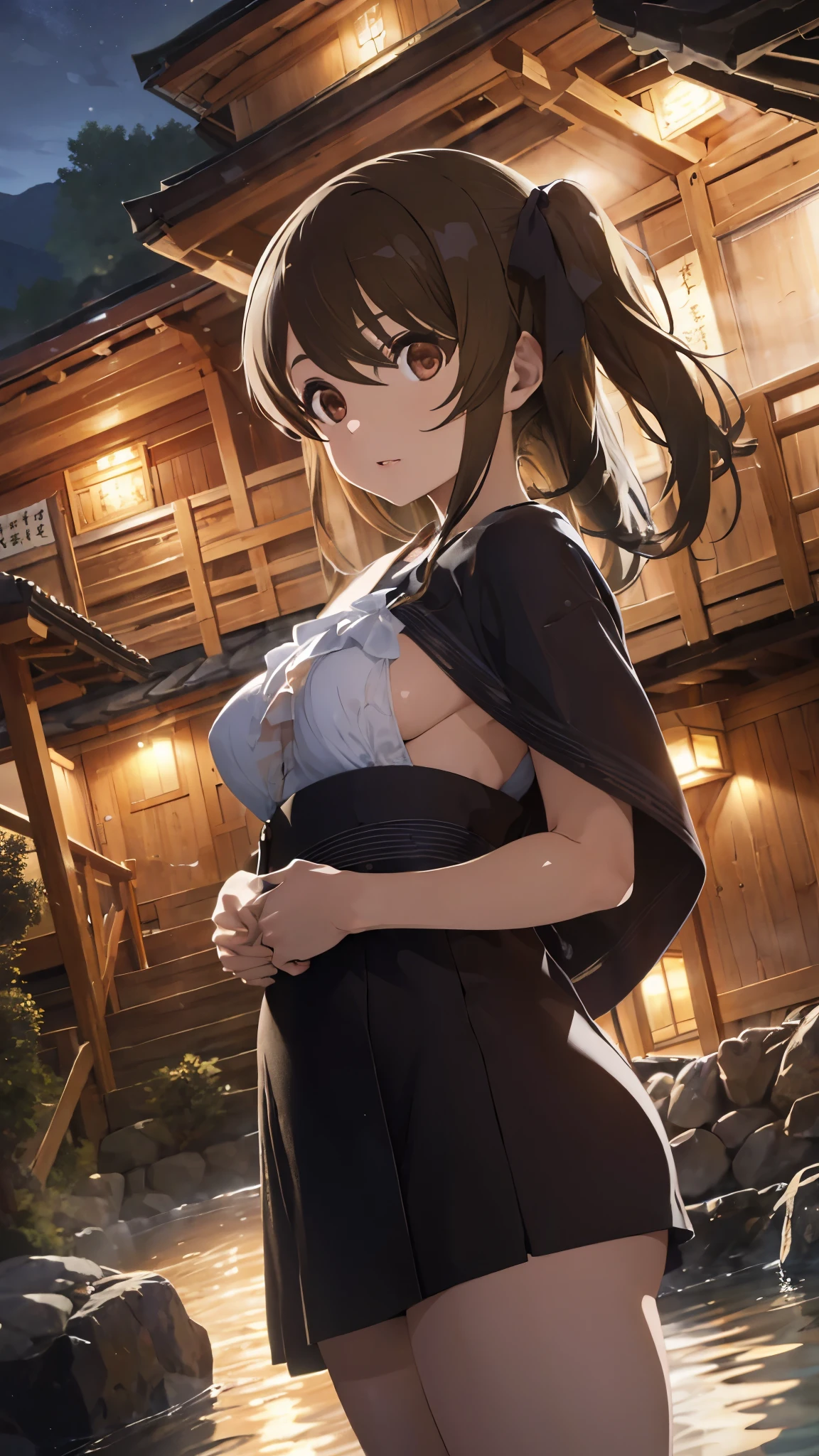 masterpiece, best quality, absurdres , perfect anatomy , kuo shenlin ,(1girl), onsen , hot spring inn , kimono
