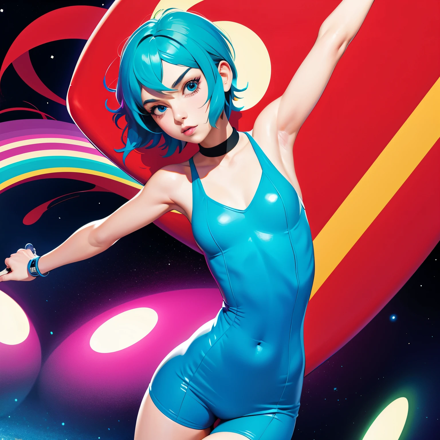 (ultra detailed,ultra high res,detailed background),((2D)),((flat color)),colorful)),1girl,solo,looking at viewer,BREAK,Ramona Flowers, scott pilgrim