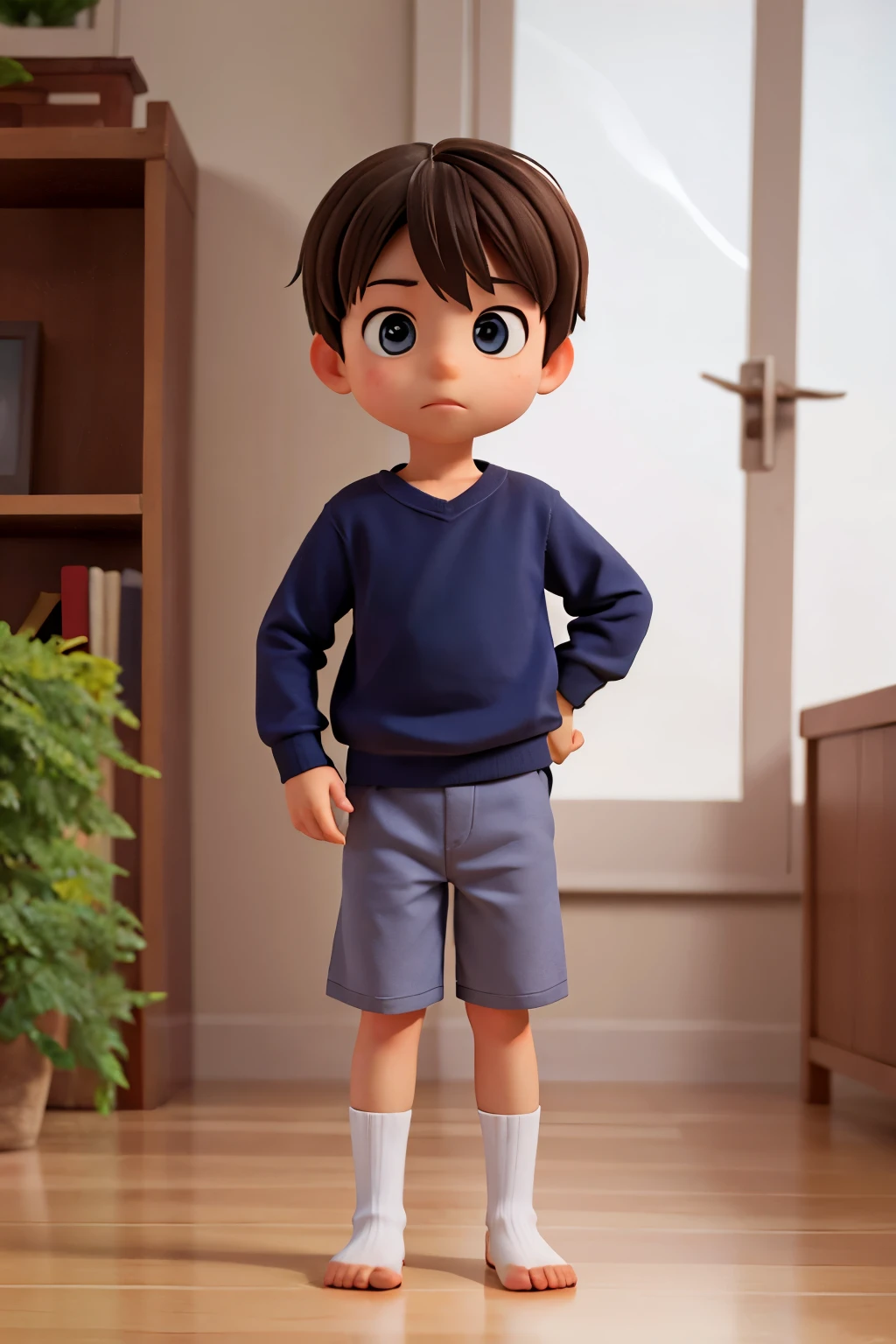 bored little boy full-body