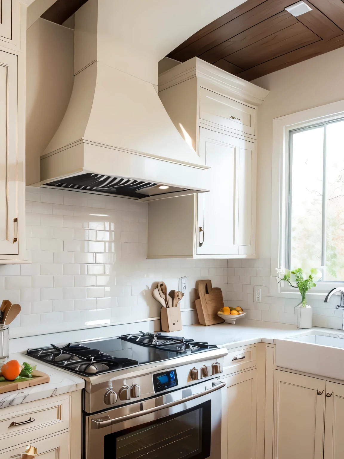 Kitchen range hood cream style
