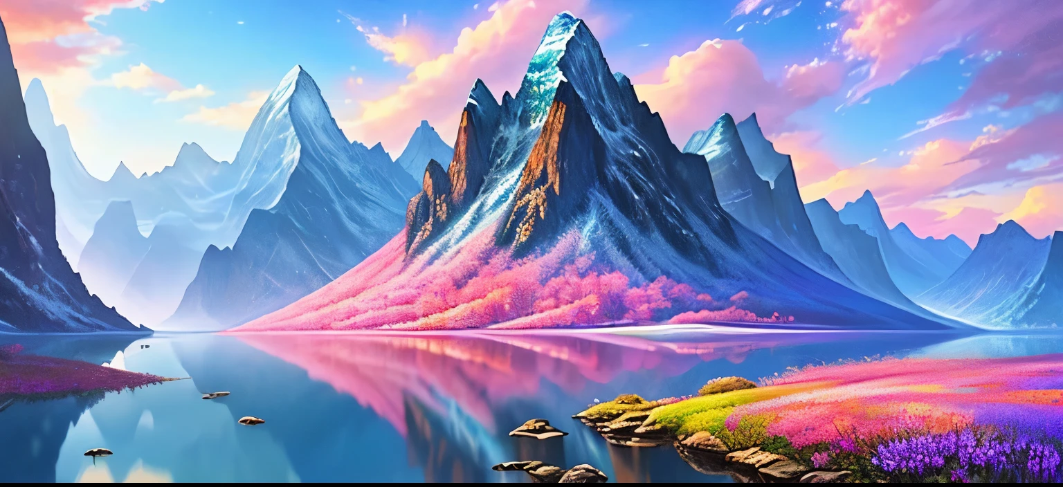 Fantasy Painting of Beauty of Nature in Anime Style, uhd, Hyper Realistic, Digital paiting