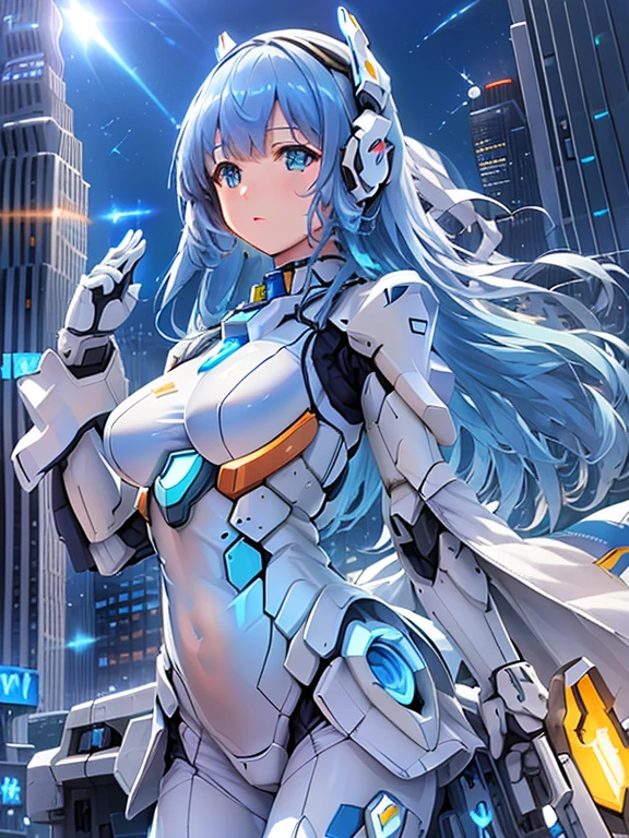 (spaceship as background),(ultra high resolution, realistic, blue sky, photon mapping, radio city:1.3), SF,  fantasy,

[:girl, (White and blue mech suit:1.2), Upper body:0.2]

Pollie, Beautiful woman, highest quality, ultra high resolution, 8K, masterpiece, sharp focus,  Clear gaze