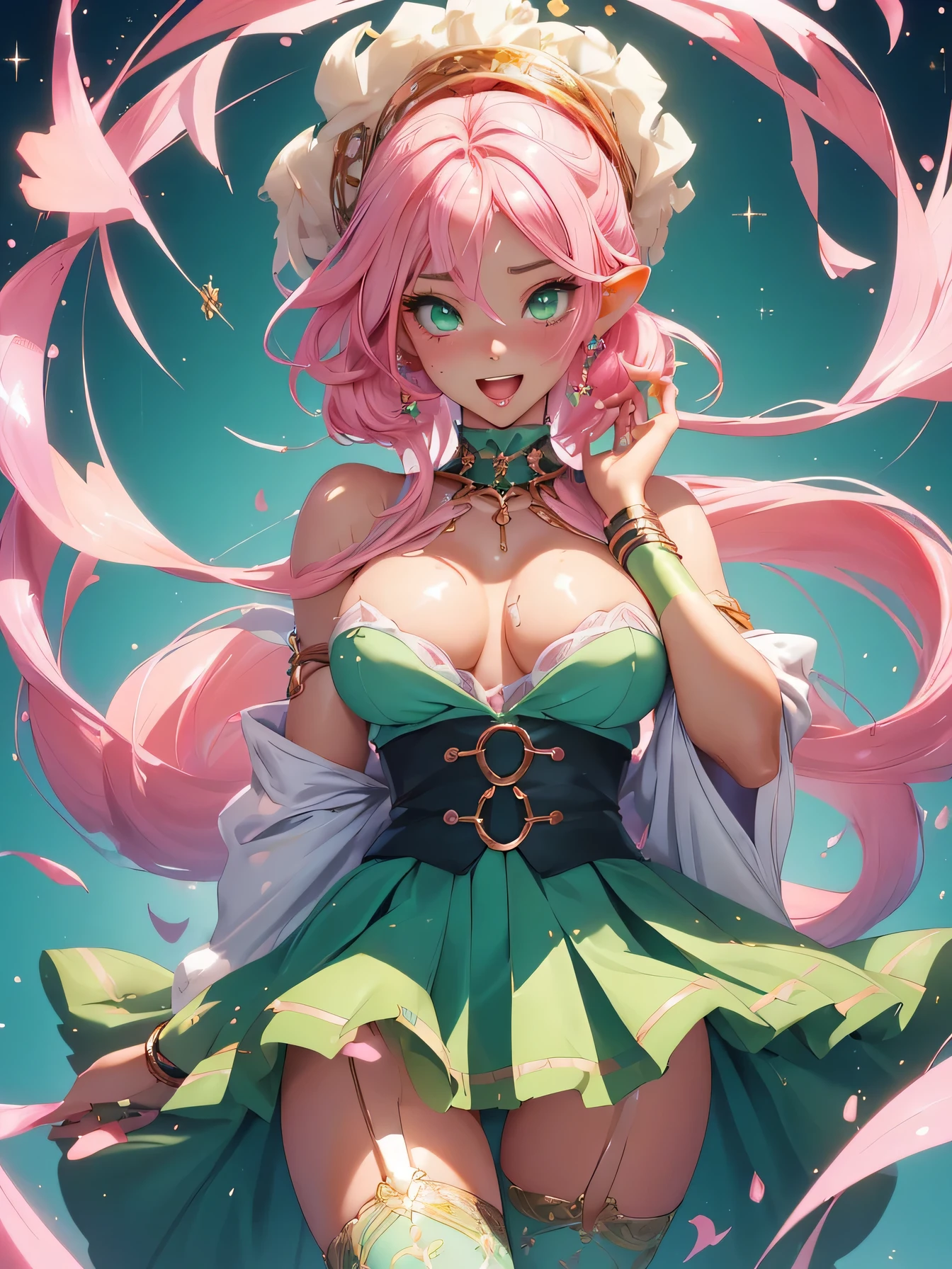 nsfw:1.1, high resolution:1.7, incredibly absurdres, kawaii:1, cute:1.5, hires.fix, anime visual:1, incredibly fine illustration,8k,masterpiece:1.2,best quality, high quality, exquisite, beautiful, insanely detailed, intricate detailed, extremely detailed, Super Definition, ultra high res, Super Resolution, best aesthetic, ultra detailed:1.5, best quality, perfect face, detailed face, masterpiece:1.2, illustration:1.2, 8k cg wallpaper, stunning art,absurdres,octane render,ultra hires,Japanese Actress,(Idol),18yo,Beautiful,(Cute and lovely),cute girl,((anime elf with extremely cute and beautiful pink hair)),((((pink hair:1.35,colored inner hair,ear breathing)))),(((green_eyes:1.3))),intricate eyes,beautiful detailed eyes,symmetrical eyes,big eyes:1.5,enchanting bright eyes studded with gold and silver dust,(((pinky skin,glowing_skin,lustrous skin:1.5,bright skin: 1.5,skin tanned,shiny skin,very shiny skin,shiny body,plastic glitter skin,exaggerated shiny skin,illuminated skin))),upward breasts,waist slender,(detailed body,(detailed face)),cute,daring,zettai ryouiki,show skin,best relationship with four fingers and one thumb,Very Fine Face and Eyes,Very Fine Hair,(Perfect Anatomy),((girl trembling with sexual climax)),Garter Belt,Bare shoulders,((Check out our thru-rack chokers and midi rings with chains,1girl,open mouth,slaver,1boy,penis,(hand on another's head:1.2),top-down bottom-up,head grab,size difference,school uniform,cum on skirt, cum,
puffy cheeks in hot,embarrassed,open mouth,breathe hard, seductive smile,