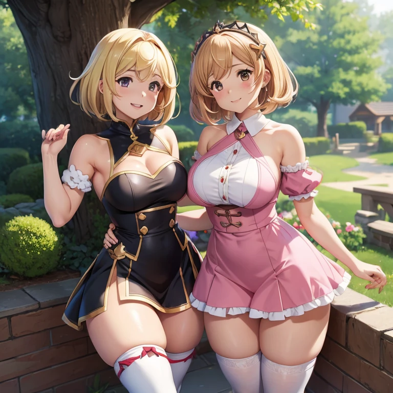 granblue fantasy,Grabble,djeeta,djeetaちゃん,mesugaki,Official Images,Official illustration,black knee high socks,pink clothes,thighs thighs thighs,djeeta,smile,blonde,むちむちthighs thighs thighs,Thigh job,cum between thighs,standing intercrural legs,Panty shot