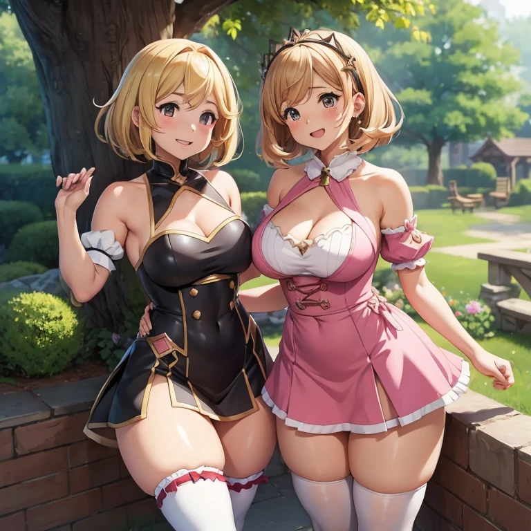 granblue fantasy,Grabble,djeeta,djeetaちゃん,mesugaki,Official Images,Official illustration,black knee high socks,pink clothes,thighs thighs thighs,djeeta,smile,blonde,むちむちthighs thighs thighs,Thigh job,cum between thighs,standing intercrural legs,Panty shot