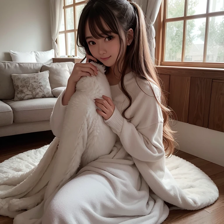 hightquality, top-quality, Photorealsitic, Raw photo, realisitic, in 8K, ultra-detailliert, high-detail, masterpiece, catss、Maine、Beautiful scenes in the room、Soft lighting、Elegant atmosphere、Gentle shades、Characteristic facial expressions of cats、Fluffy coat、plush furnishings、Warm indoor environment、Happy moments。