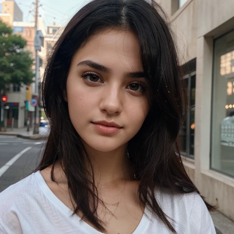 For instagram post, ultra realistic, best quality, 18 years old, cute face, attractive, black hair, dark eyes, hot girl