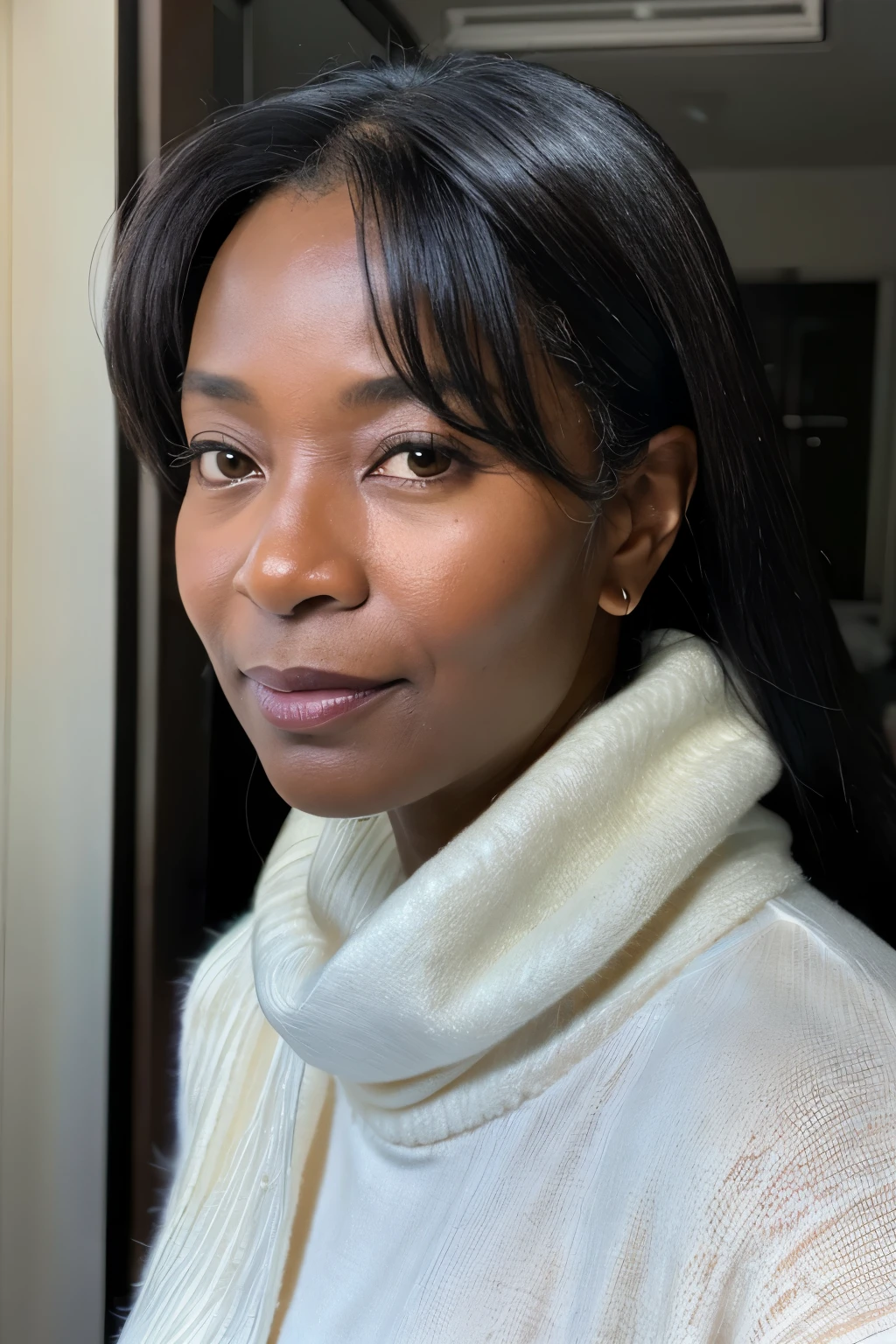 A naughty 48 year old beauty dark skin long face