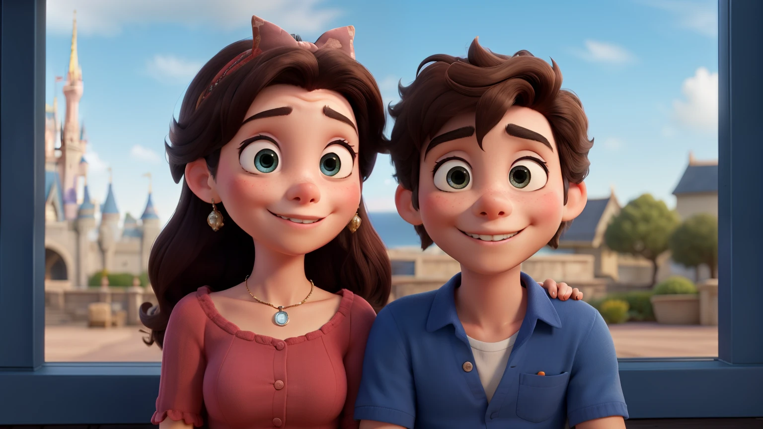 Disney couple, close-up photo