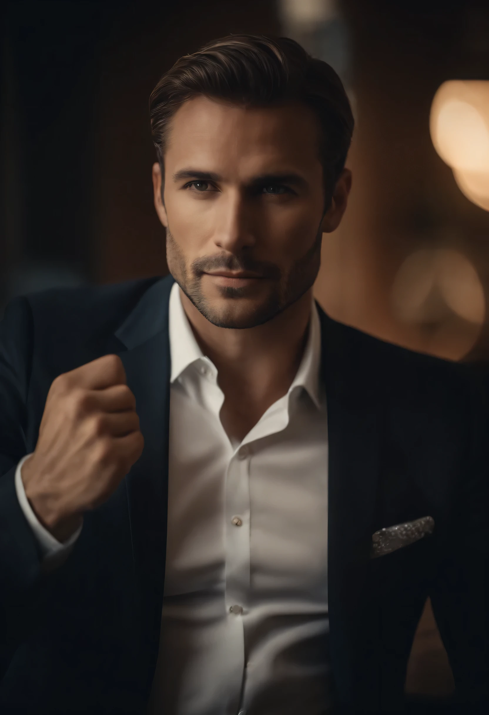 Generate me a handsome goss businessman in portrait