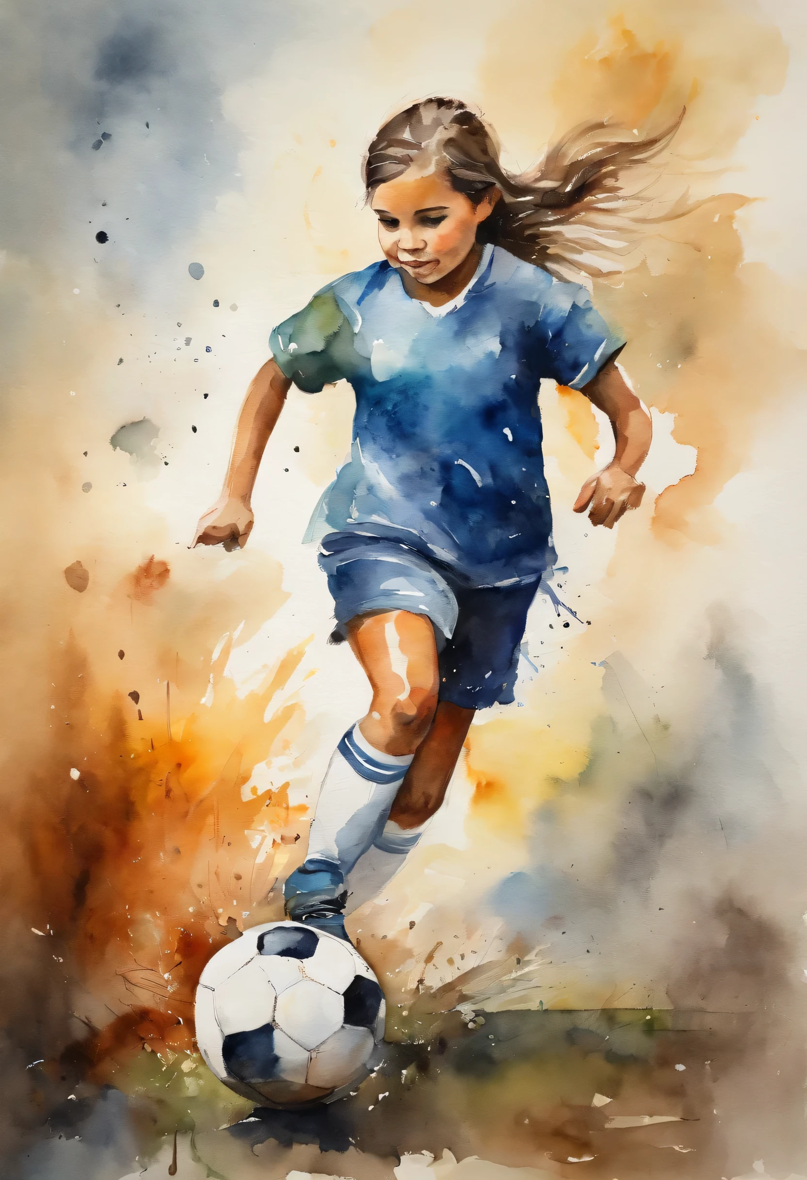 10 year old girl playing soccer