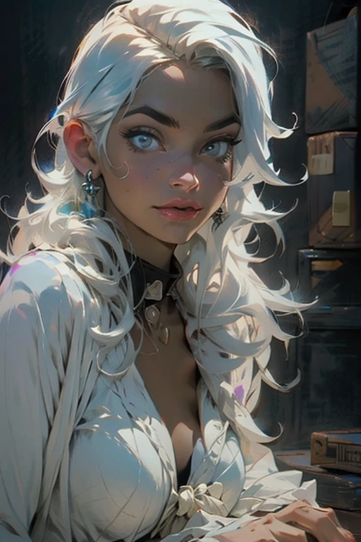 melancholy lighting, quiet, calm, brightness, masterpiece, best quality, 1girl, (JinxLol:1.2), (ultra photorealistic:1.3), (masterpiece:1.4), best quality, ((realistic)), high quality, ultra detailed, ((real image)), ((realistic skin)), ((realistic face)),(illustration:1.05), (beautiful:1.05), (beautiful detailed eyes:1.05), (cinematic light:1.1), red torino deataques, full body,close up felicia harvey, marvel comics,