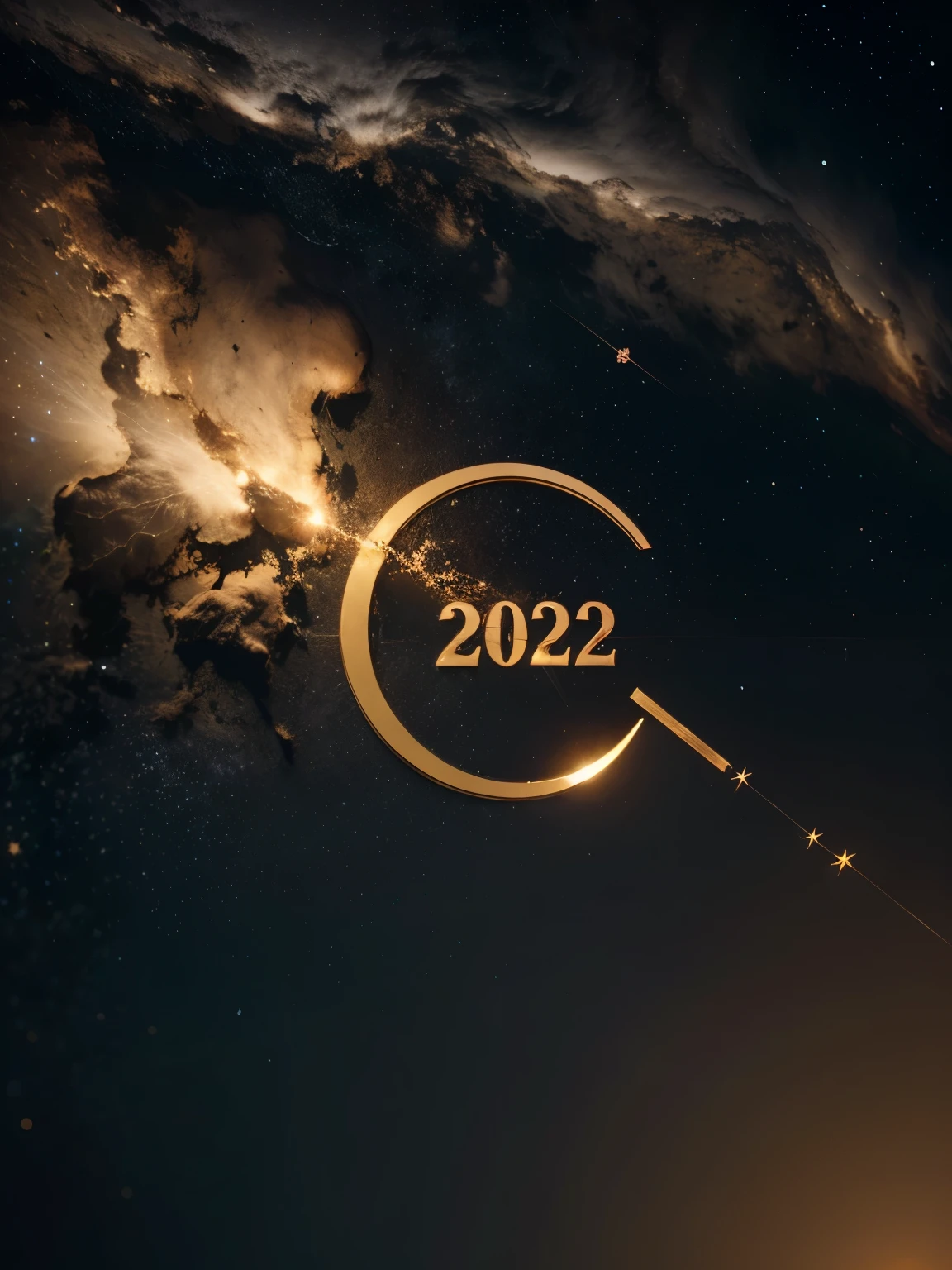 3D logo incorporating celestial elements, the Myanmar flag, and the map of Myanmar for the year "2024" Map of Myanmar: Position the outline or silhouette of the map of Myanmar in a visible yet unobtrusive manner. This could be subtly intertwined with the digits, perhaps forming a background or a supportive visual element behind the numbers "2024."Surround the numerals with celestial elements, such as soft clouds, gentle glows, or subtle starry patterns.