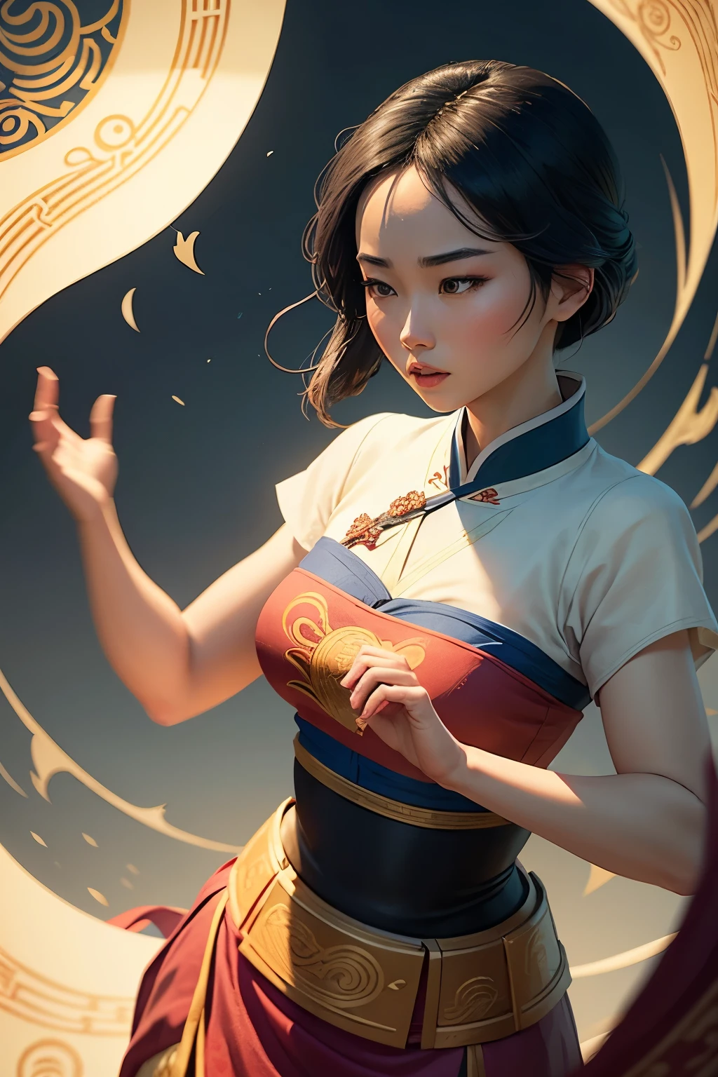 A mesmerizing retro paper-cut animation of Mulan's captivating journey brings the iconic tale to life with intricate, high-resolution detail. The paper scenes, brimming with exquisite artistry and vibrant colors, display Mulan's determination and courage as she defies societal expectations and honors her family. --ar 16:9 --v 5.1
