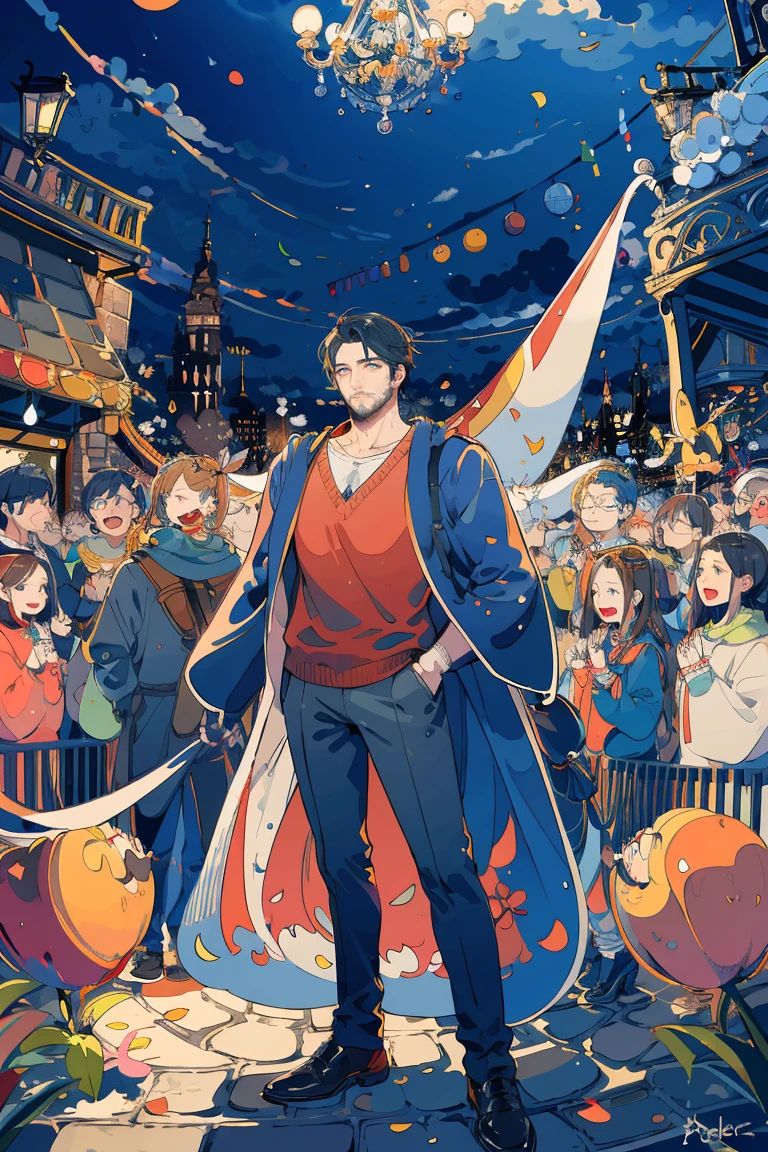 (masterpiece:1.2), best quality,PIXIV,fairy tale style,1 man, tall handsome man
