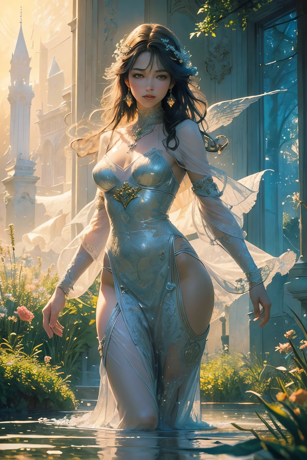 (masterpiece, best quality, Mystical, Beautifully Aesthetic, ideal ratio of body proportions, image art, Impressionism),
A mesmerizing and captivating artwork, meticulously crafted with the highest quality in mind. The scene is set in an ethereal and dreamlike realm, where the soft hues of Impressionism come alive. A woman with an ideal body proportion, gracefully posing, encapsulates the essence of beauty. The image exemplifies art at its finest, with a balanced composition and exquisite attention to detail.
(ultra high resolution, 8K RAW photo, photo realistics, natural lighting, textile shading),
An