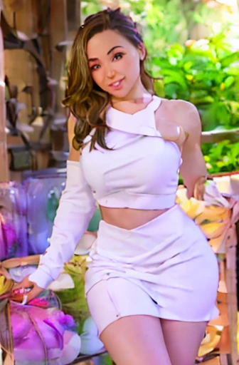 (Nsfw 2),Másterpiece, Full body portrait 1.5, Beautiful stunning, 15 years 3, teen girl, beautiful teen body, georgeus body thin body, small breast, big waiste, big hips, long legs, Wearing a white miniskirt, skirt lifthing 2