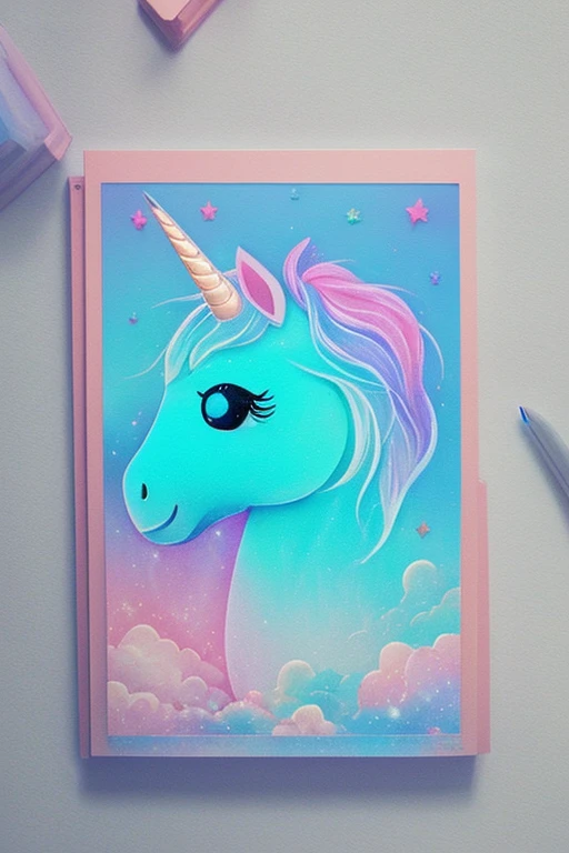 null、Ocean、pastel colour、unicorn、cute、An illustration