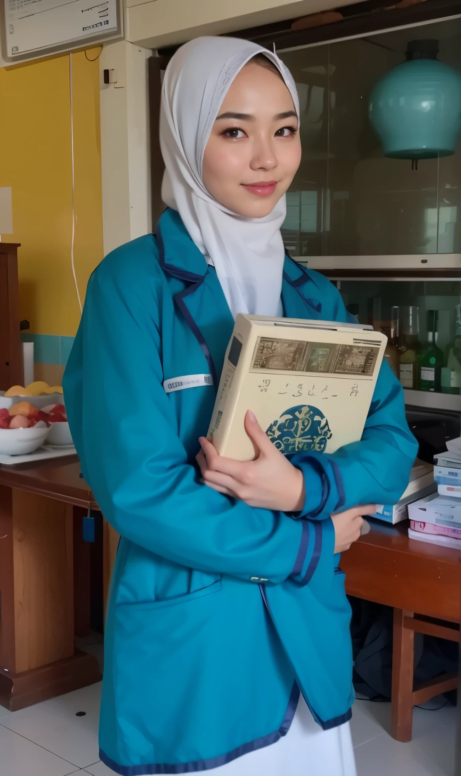 1 korean girl , modern plain hijab, shy, medium portrait shot , watery eyes ,lip watery, lip glossy, open mounth, big breast, 1 Malay girl, modern plain hijab, shy, medium portrait, watery eyes, RAW, Best quality, high resolution, masterpiece: 1.3), beautiful korean woman in hijap:0.8),perfect nose,perfect lips, perfect eyes, detail :1.2), beautifull face, soft smile,Beautiful woman wearing a hijap, a woman in a brown dress and a brown scarf, hijab, moles under the eyes, Beutifull girl, lovely smile, lovely woman, with lovely look, with a beautifull smile, cute beautiful,((close up))