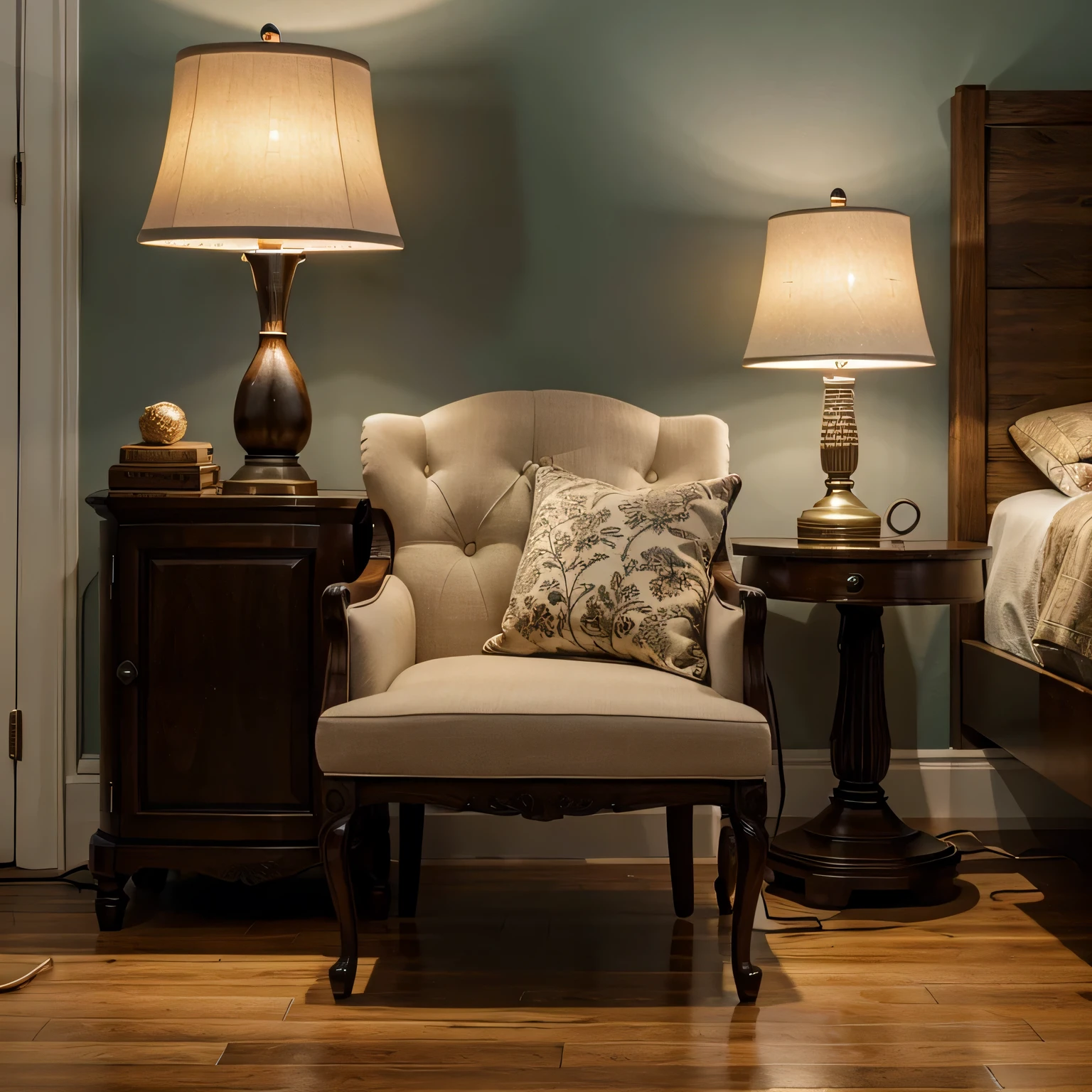 floor lamp decorative accents being added to the lamp